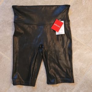 Spanx Faux Leather Biker Shorts